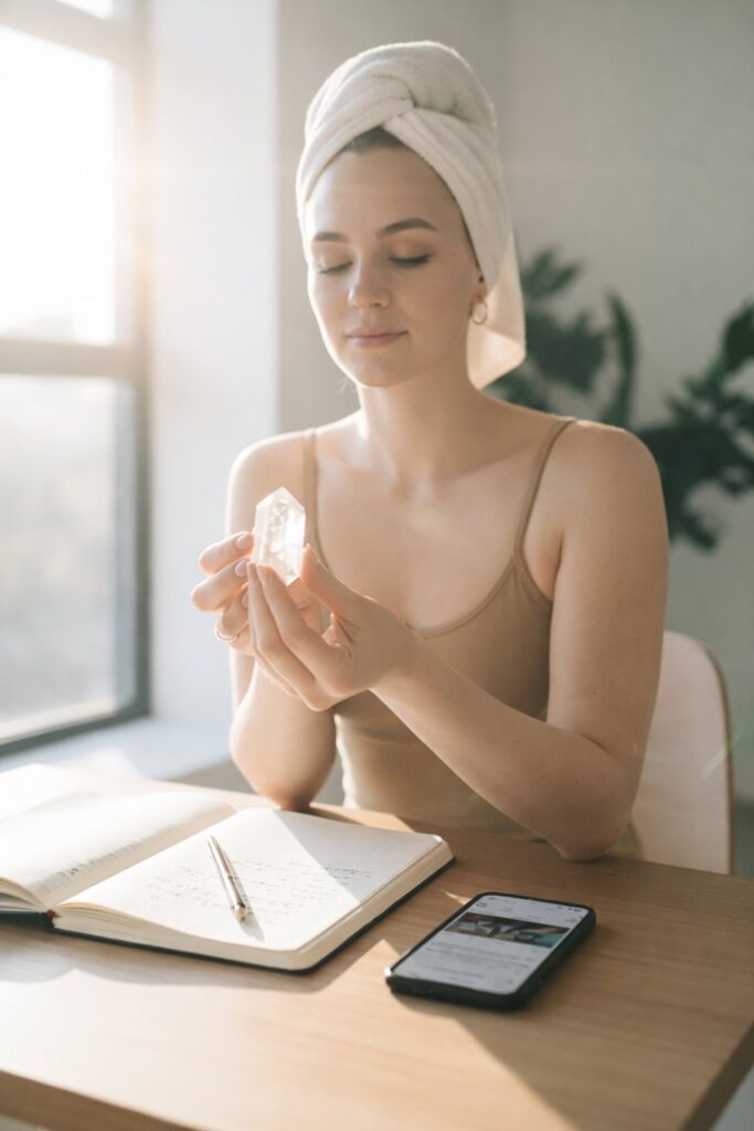Setting intentions with clear quartz